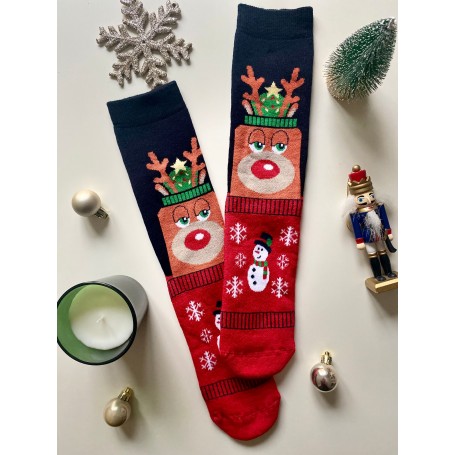 Χριστουγεννιάτικες Unisex Κάλτσες Rudolf